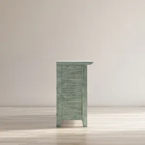 Rustic Shores 54\" Coastal Distressed Acacia Four-Door Credenza Cabinet