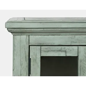 Rustic Shores 70\" Coastal Distressed Acacia Six-Door Sideboard Cabinet