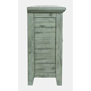 Rustic Shores 70\" Coastal Distressed Acacia Six-Door Sideboard Cabinet