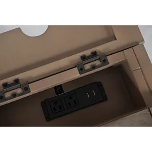 Rustic Shores Distressed Acacia USB Charging Chairside End Table