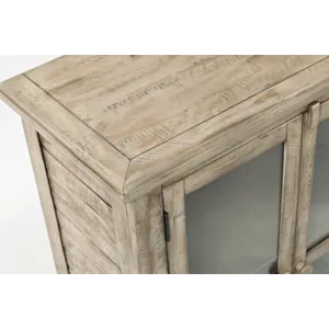 Rustic Shores 32\" Coastal Distressed Acacia Two-Door Accent Cabinet