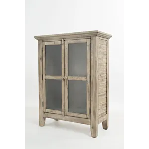 Rustic Shores 32\" Coastal Distressed Acacia Two-Door Accent Cabinet