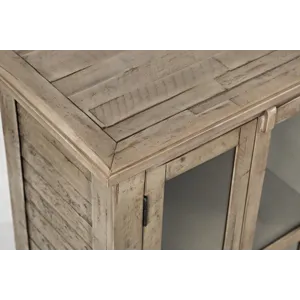 Rustic Shores 48\" Coastal Distressed Acacia Four-Door Accent Cabinet