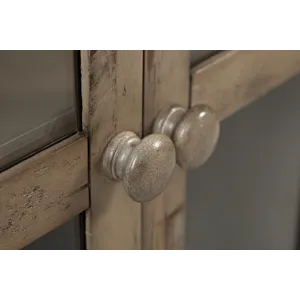 Rustic Shores 48\" Coastal Distressed Acacia Four-Door Accent Cabinet