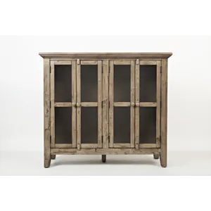 Rustic Shores 48\" Coastal Distressed Acacia Four-Door Accent Cabinet