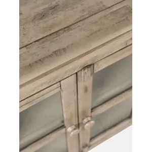 Rustic Shores 54\" Coastal Distressed Acacia Four-Door Credenza Cabinet