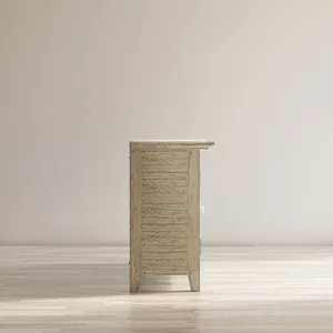 Rustic Shores 54\" Coastal Distressed Acacia Four-Door Credenza Cabinet