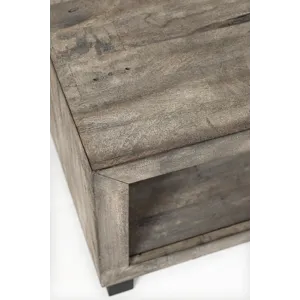 Mulholland Drive 56\" Modern Distressed Solid Wood Coffee Table