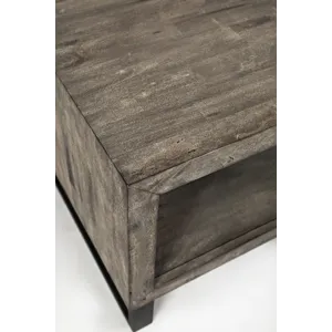 Mulholland Drive Modern Distressed Solid Wood End Table