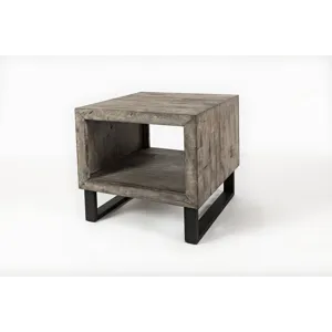Mulholland Drive Modern Distressed Solid Wood End Table