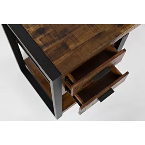 Loftworks 54\" Modern Industrial Distressed Acacia Desk With Drawers And Storage