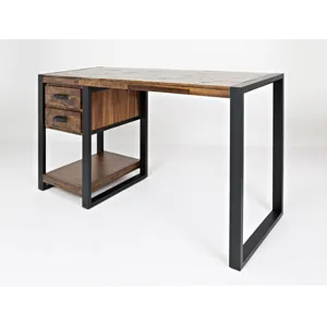 Loftworks 54\" Modern Industrial Distressed Acacia Desk With Drawers And Storage