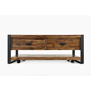Loftworks Modern Industrial Distressed Acacia 48\" Coffee Table With Drawers