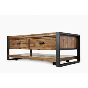 Loftworks Modern Industrial Distressed Acacia 48\" Coffee Table With Drawers