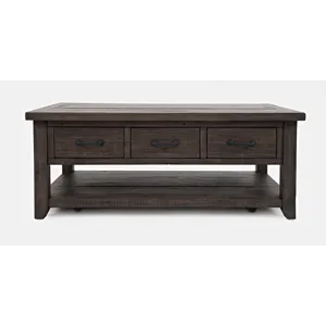 Madison County 48\" Rustic Reclaimed Pine Farmhouse Harris 3 Drawer Coffee Table