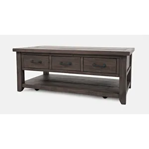 Madison County 48\" Rustic Reclaimed Pine Farmhouse Harris 3 Drawer Coffee Table