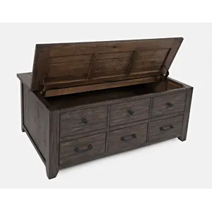 Madison County Rustic Reclaimed Solid Wood 48\" Farmhouse Harris Lift-Top Coffee Table