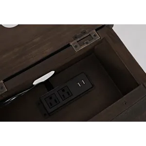 Madison County Rustic Reclaimed Pine Farmhouse Harris USB Charging Chairside Table