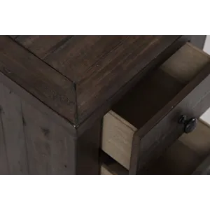 Madison County Rustic Reclaimed Pine Farmhouse Harris USB Charging Chairside Table