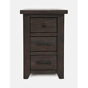 Madison County Rustic Reclaimed Pine Farmhouse Harris USB Charging Chairside Table