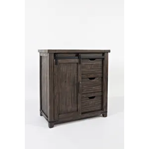 Madison County Rustic Reclaimed Solid Wood Farmhouse 32\" Barn Door Accent Cabinet