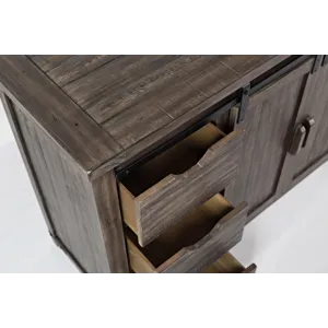 Madison County Rustic Reclaimed Solid Wood Farmhouse 60\" Barn Door Server