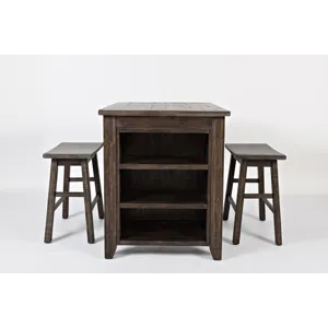 Madison County 3 Piece Counter Height Table Set - Barnwood