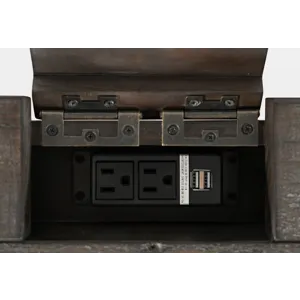 Madison County Rustic Reclaimed Solid Wood Farmhouse USB Charging Desk