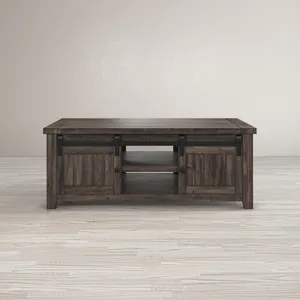 Madison County 50\" Rustic Reclaimed Pine Farmhouse Barn Door Coffee Table