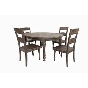 Madison County Reclaimed Pine 66\" Oval Farmhouse Five-Piece Dining Set