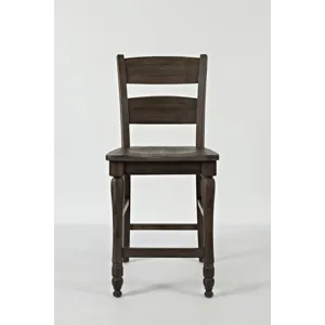 Madison County Rustic Reclaimed Pine Farmhouse Ladderback Counter Stool(Set Of 2)