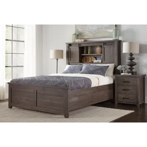 Madison County Rustic Reclaimed Solid Wood Farmhouse USB Charging Nightstand