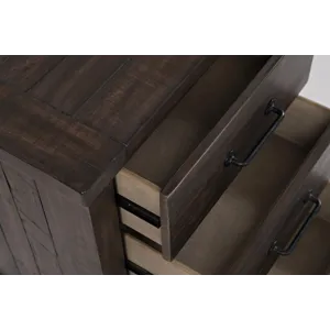 Madison County Rustic Reclaimed Solid Wood Farmhouse USB Charging Nightstand