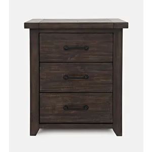 Madison County Rustic Reclaimed Solid Wood Farmhouse USB Charging Nightstand