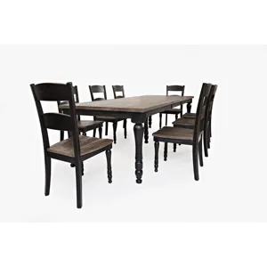 Madison County Reclaimed Pine 106\" Farmhouse Nine-Piece Dining Set