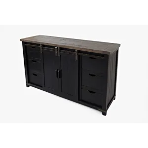 Madison County Rustic Reclaimed Solid Wood Farmhouse 60\" Barn Door Server