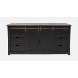 Madison County Rustic Reclaimed Solid Wood Farmhouse 70\" Barn Door Server