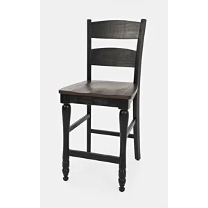 Madison County Rustic Reclaimed Pine Farmhouse Ladderback Counter Stool(Set Of 2)