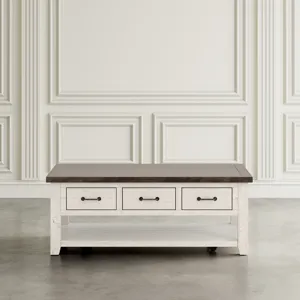 Madison County 48\" Rustic Reclaimed Pine Farmhouse Harris 3 Drawer Coffee Table