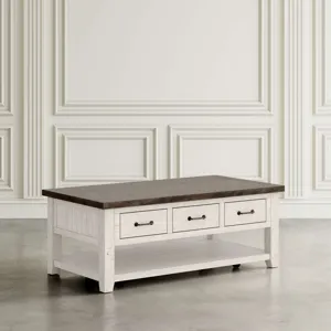 Madison County Modern Farmhouse Three Piece Living Room Coffee And USB Charging End Table Set