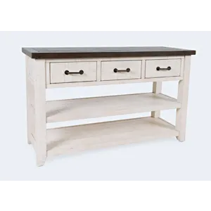 Madison County 3 Drawer Console-Vintage White
