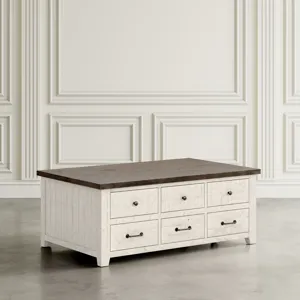 Madison County Rustic Reclaimed Solid Wood 48\" Farmhouse Harris Lift-Top Coffee Table