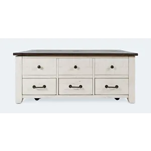 Madison County Rustic Reclaimed Solid Wood 48\" Farmhouse Harris Lift-Top Coffee Table