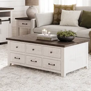 Madison County Rustic Reclaimed Solid Wood 48\" Farmhouse Harris Lift-Top Coffee Table