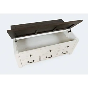 Madison County Rustic Reclaimed Solid Wood 48\" Farmhouse Harris Lift-Top Coffee Table