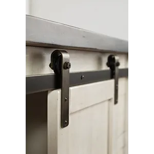 Madison County Rustic Reclaimed Solid Wood Farmhouse 32\" Barn Door Accent Cabinet