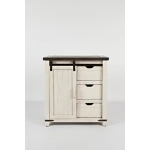 Madison County Rustic Reclaimed Solid Wood Farmhouse 32\" Barn Door Accent Cabinet