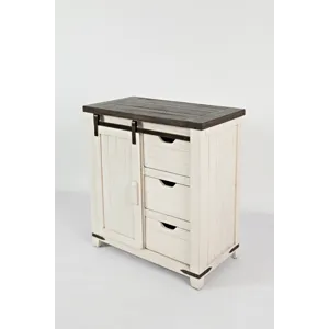 Madison County Rustic Reclaimed Solid Wood Farmhouse 32\" Barn Door Accent Cabinet