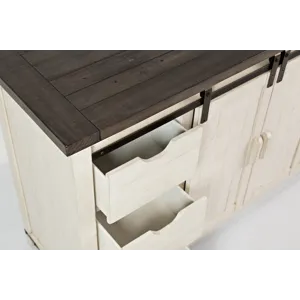 Madison County Rustic Reclaimed Solid Wood Farmhouse 60\" Barn Door Server