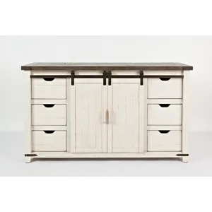 Madison County Rustic Reclaimed Solid Wood Farmhouse 60\" Barn Door Server